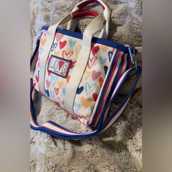 NEW | Brighton | Women’s ‘Love ‘ Multicolor Heart Tote Handbag - Picture 4 of 13